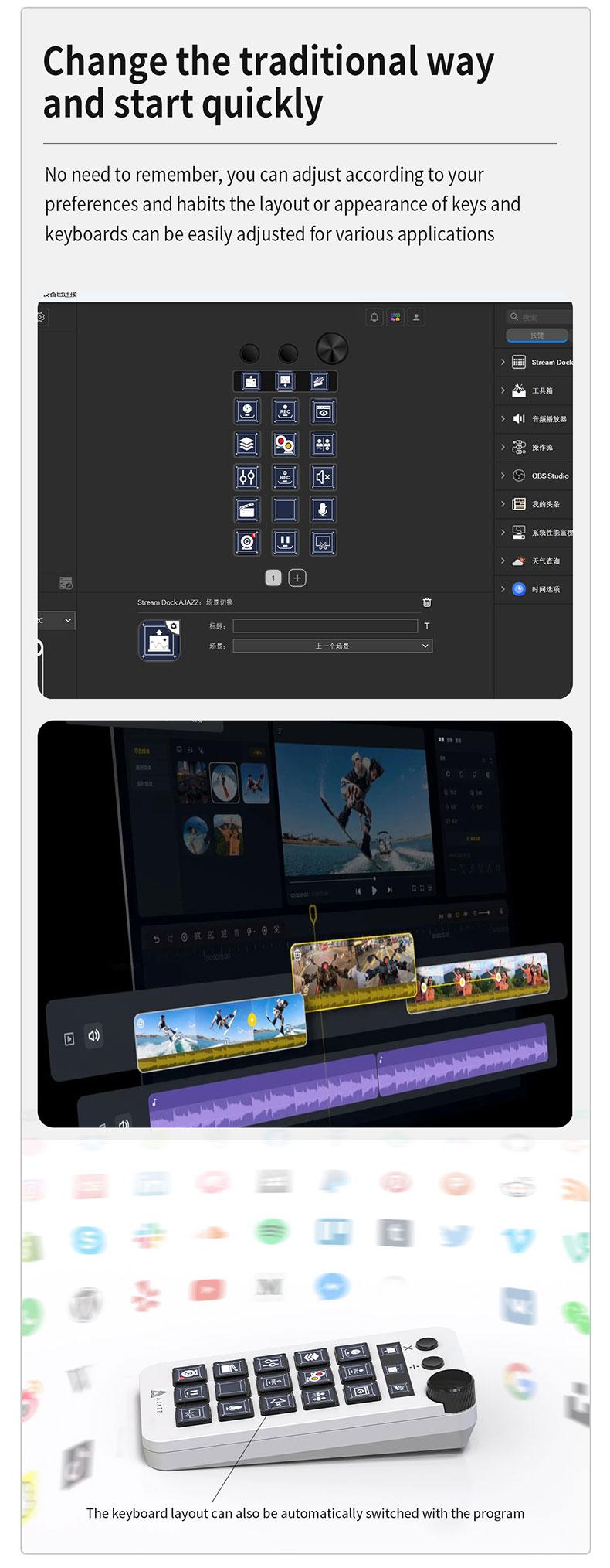 AJAZZ N1 Mini Series Streaming Console Multi functional Visualization Customization One click Open Intelligent Adjustment Rotation Shortcut Key Multi audio Control Integrated Live Console Anchor Essential Desktop Helper Live Assistant