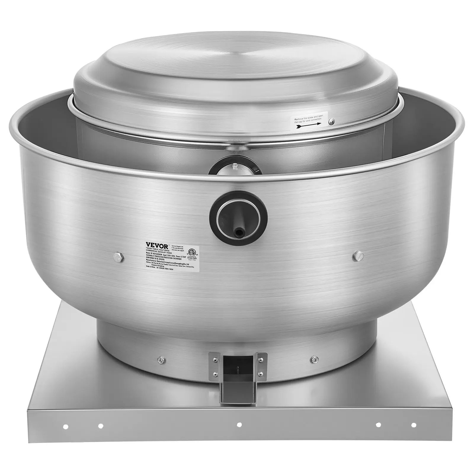 toolupgrade VEVOR Commercial Kitchen Ventilation Blower Exhaust Fan, 2200 CFM Restaurant Canopy Hood Vent, 0.75HP 560W Direct Drive Food Truck Unit, High-Speed Low-Noise, for Warehouse & Agriculture