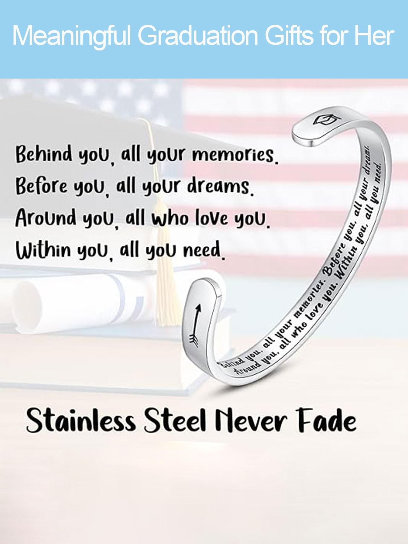 Personalized bracelet for teenagers/women, adjustable bracelet, inspirational jewelry gift, graduation gift, suitable for daughters/mothers/friends, appropriate for junior high, high school, and university students.