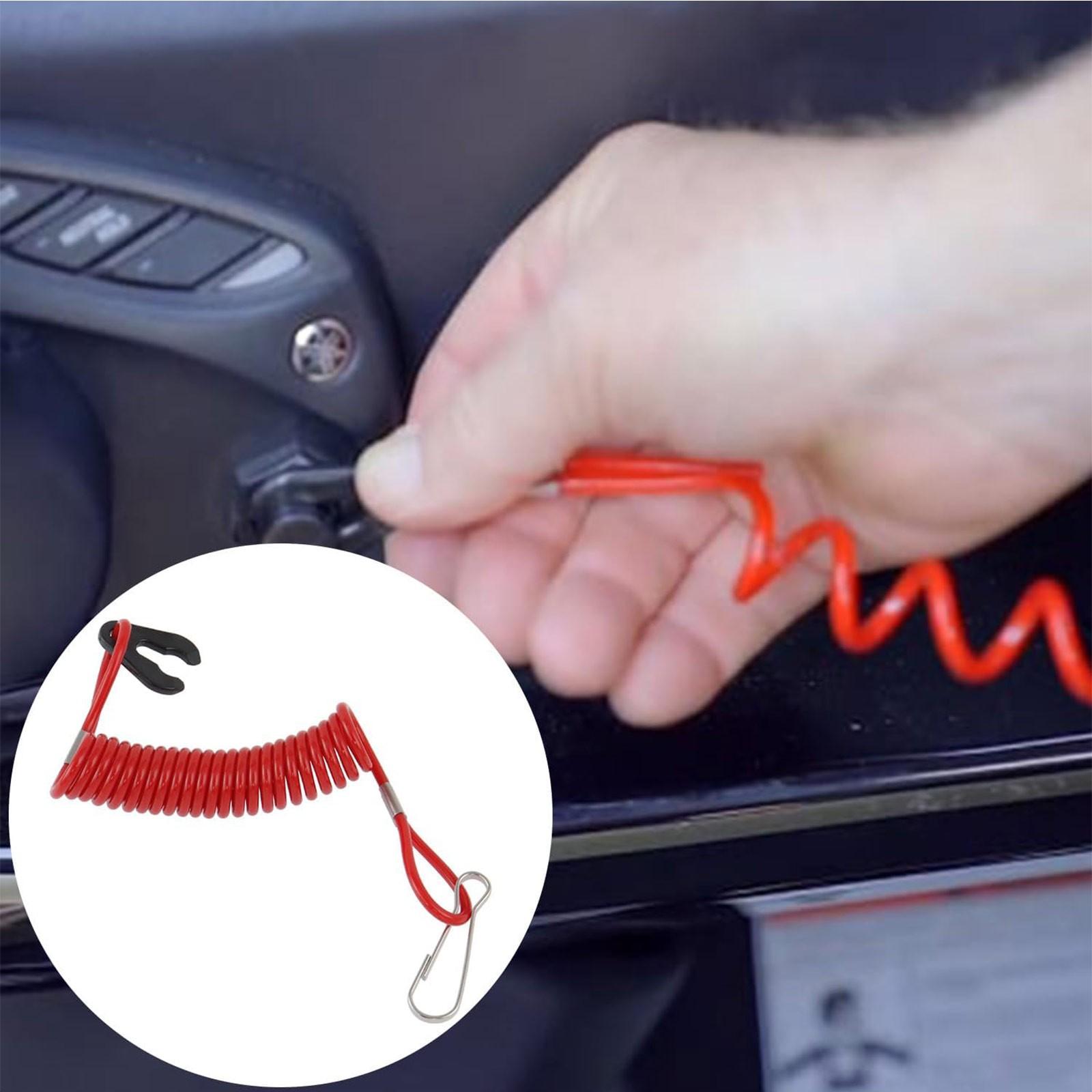 Outboard Replacement Engine Stop Lanyard, Boat Engine Safety Kill Stop, Emergency Ignition Stop for Watercraft Outboard Motors, Boat Key Lanyard Rope Clip