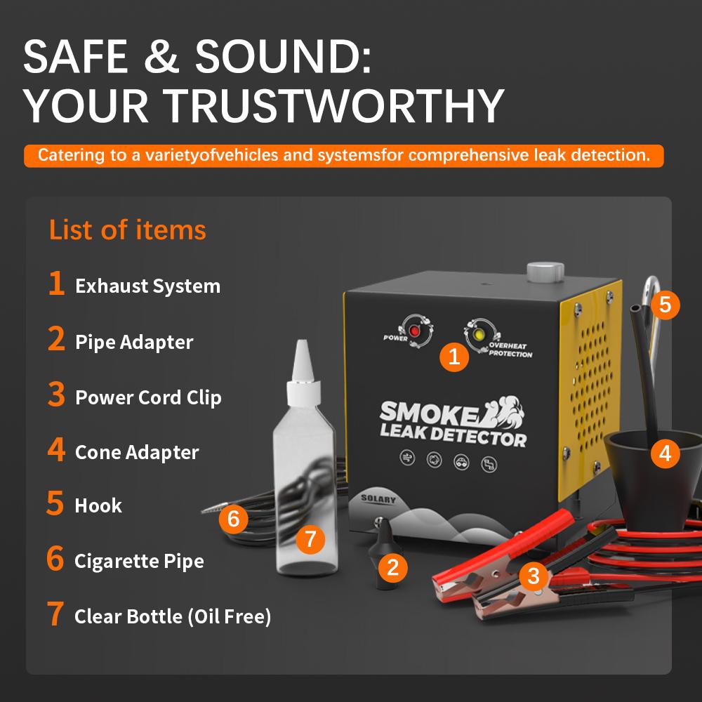 SOLARY Mini Smoke Leak Detector with Built-in Air Pump – Compact EVAP & Vacuum Leak Tester for 12V Cars, Trucks & Motorcycles SOLARY Mini Smoke Leak Detector with Built-in Air Pump – Compact EVAP & Vacuum Leak Tester for 12V Cars, Trucks & Motorcycles