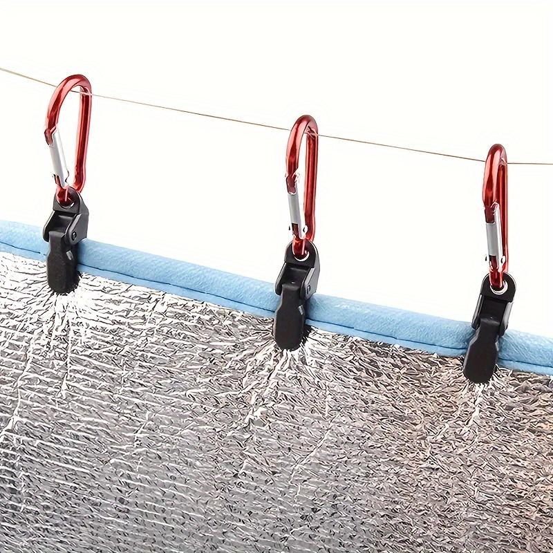 20pcs Tarp Clip Windproof Clamp With Carabiner, Awning Clamp Set For Awnings Outdoor Camping Caravan Canopies Tent