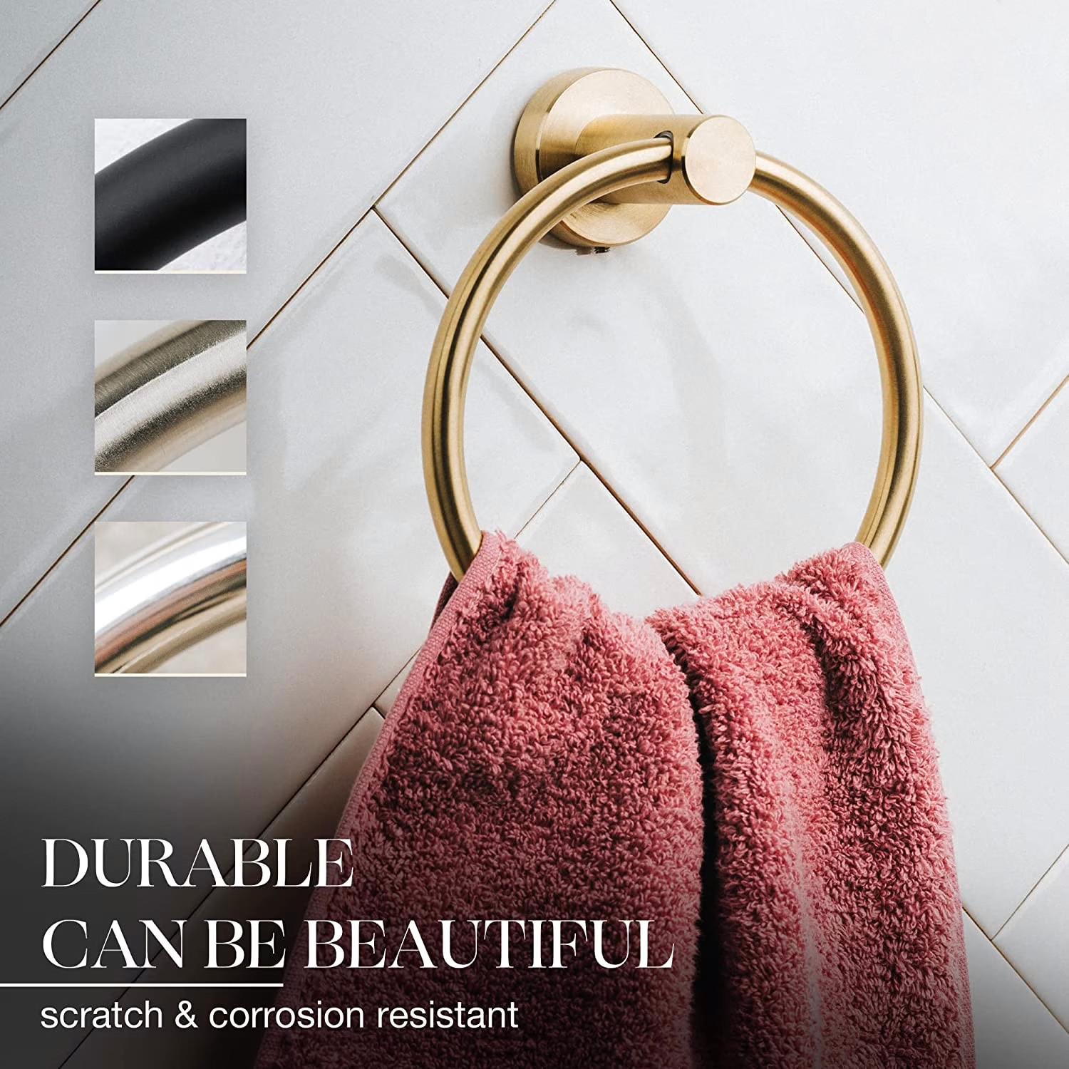 Sus304 Stainless Steel Wall-Mounted Hand Towel Rack, Bathroom Towel Holder, Kitchen & Bath Towel Stand, Durable and Stylish