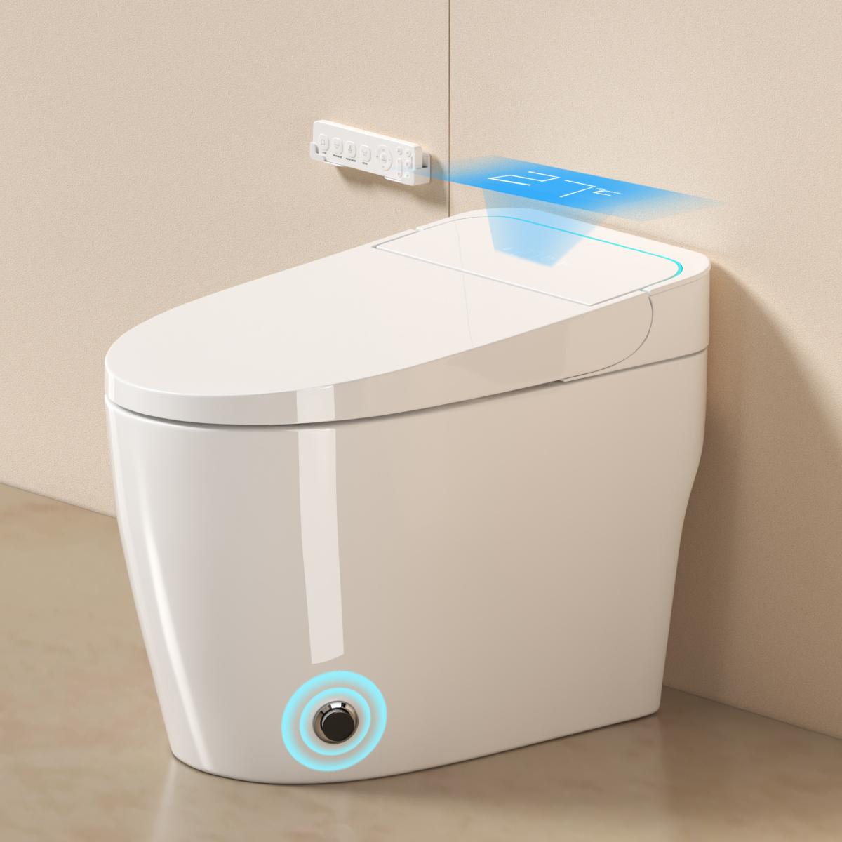 Bellemave Unique Smart Toile,  One Piece Toilet with Bidet Built In,Intelligent Toilet Auto Open/Close Seat.Bidet toilet with Dryer and Warm Water