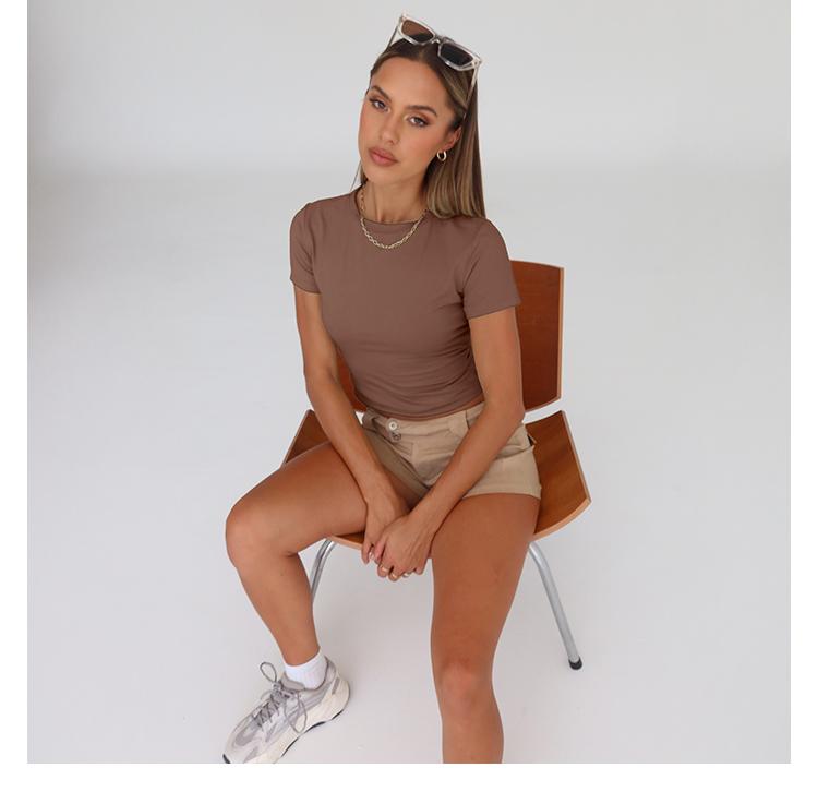 AUTOMET Womens 3 Piece Short Sleeve Shirts Basic Going Out Streetwear Tops Slim Fit Crop Tops 2026 Y2k Clothes Summer Casual Tshirt Skinny Elastic Outfit Matching SpringFresh