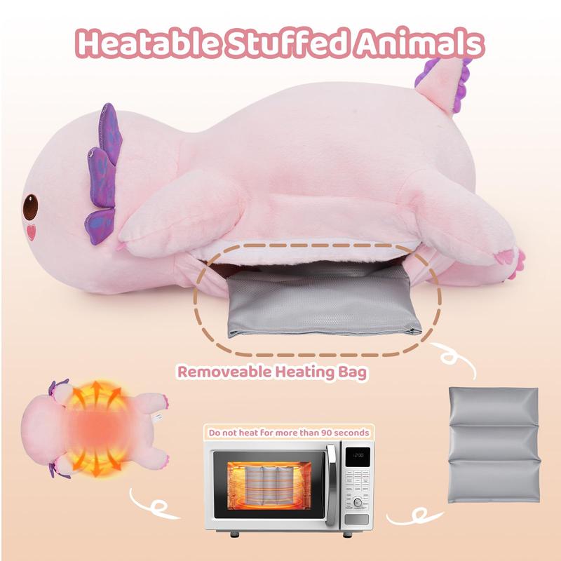 Removable Heating Pad – 5lb Weighted Mewaii Premium Plush, Microwavable & Freezable Stuffed Animal, Hot & Cold Cuddle Toy for Stress Relief