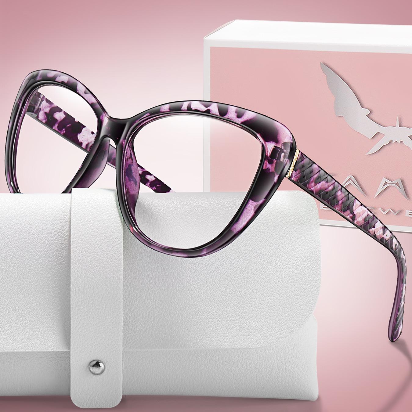 Fashion Cat Eye Reading Glasses with Case and Gift Packaging, Unisex PC Frame, Fda Registered, Single Pack, Reading Eyeglasses, Stylish Old Age Eyewear