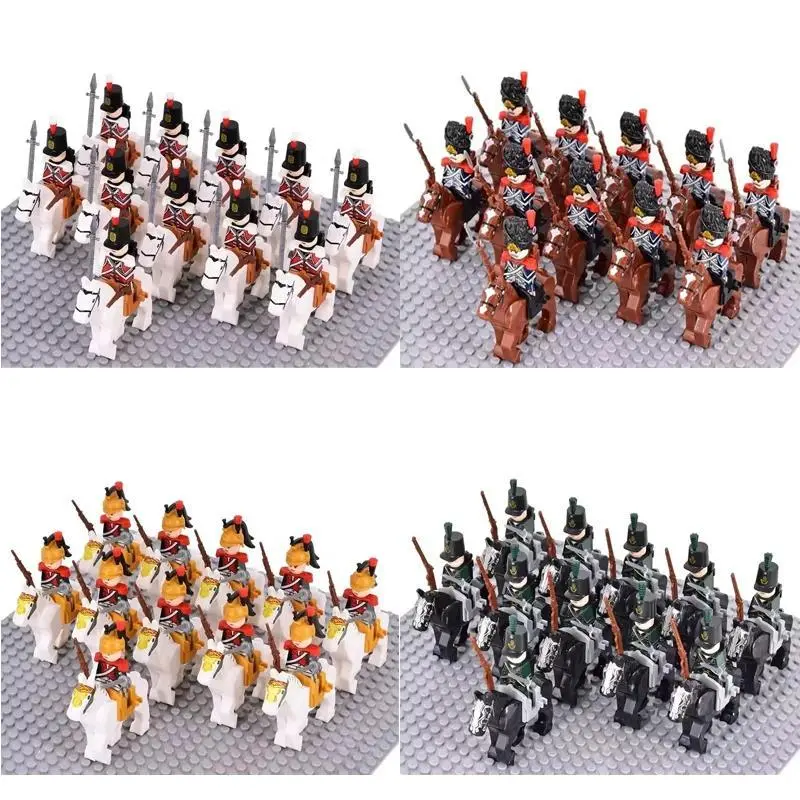 MOC Historical Military Building Blocks Figures Napoleonic Wars British Infantry Soldiers Rifle DIY Brick Toys For Birthday Gift