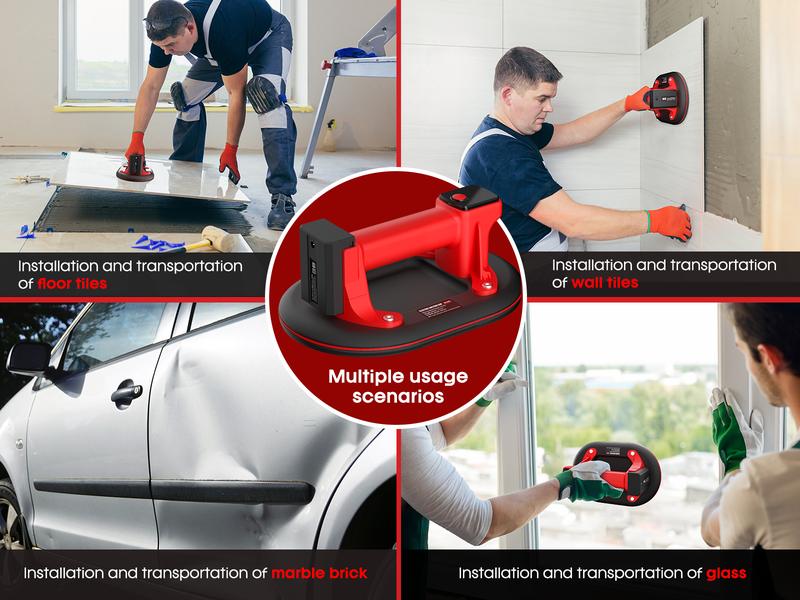 Electric Industrial Grade Tile Lifter with 2 Battery Packs 440 lbs Power Active Pressure Sensor for Tiles Stone Wood Glass Concrete Pavers Drywall Tool - Hardware