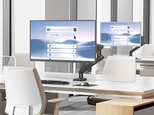 MOUNTUP 13"-32" Single Monitor Desk Mount, Adjustable Gas Spring Monitor Arm, White/Black