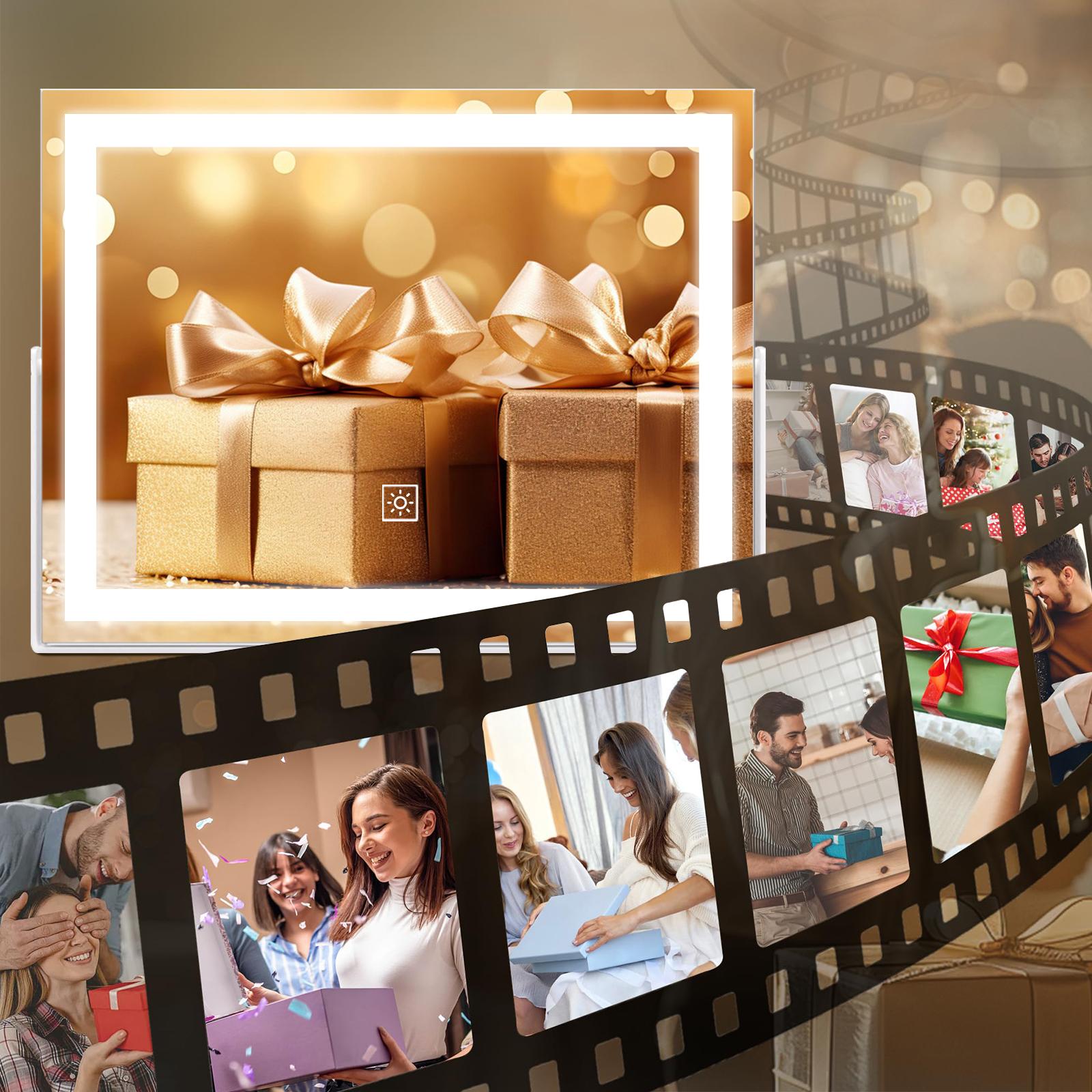 LED Lighted Makeup Mirror with Detachable 5X Magnification – Illuminated Vanity Mirror with Smart Touch Control, 3 Color Modes & Stepless Dimming – Dimmable Hollywood Mirror for Flawless Makeup – Gift for Women