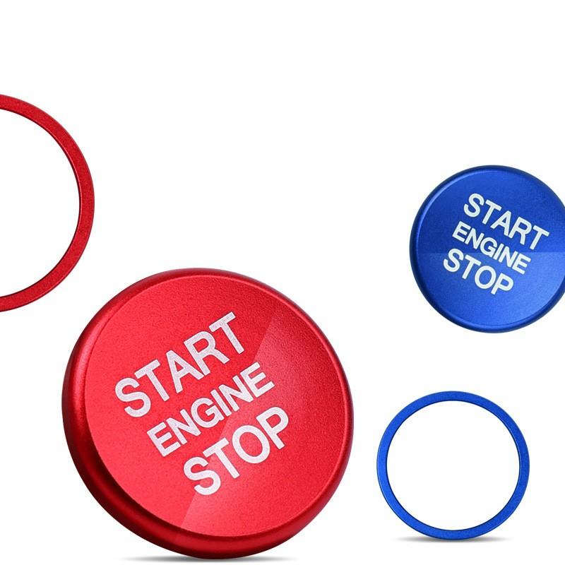 2-Piece Car Interior Accessories Set, Engine Start/stop Button Decoration Ring, Cover for Volkswagen New Passat B8 Tiguan CC Modification