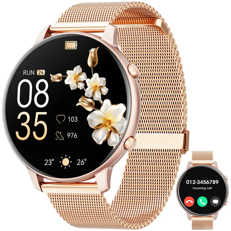 Smart Watch,Bluetooth Call Smartwatch for Men Women,Multiple Sport Modes,Compatible with iOS and Android, 1.39-inch Screen Fitness Trackers（Equipped with two straps）Perfect Christmas Gift