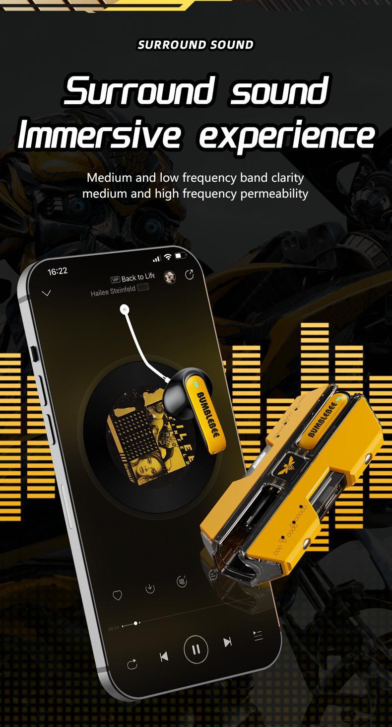 Transformers T01 Bluetooth Headset In-Ear Design Low Latency Headset TWS Wireless HIFI Stereo Headset With Microphone