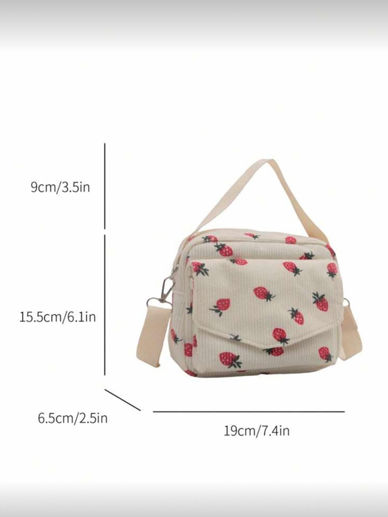 New Strawberry Casual Crossbody Bag for Ladies, Adorable Handbag with Phone Pocket, Perfect Valentine's Gift Idea