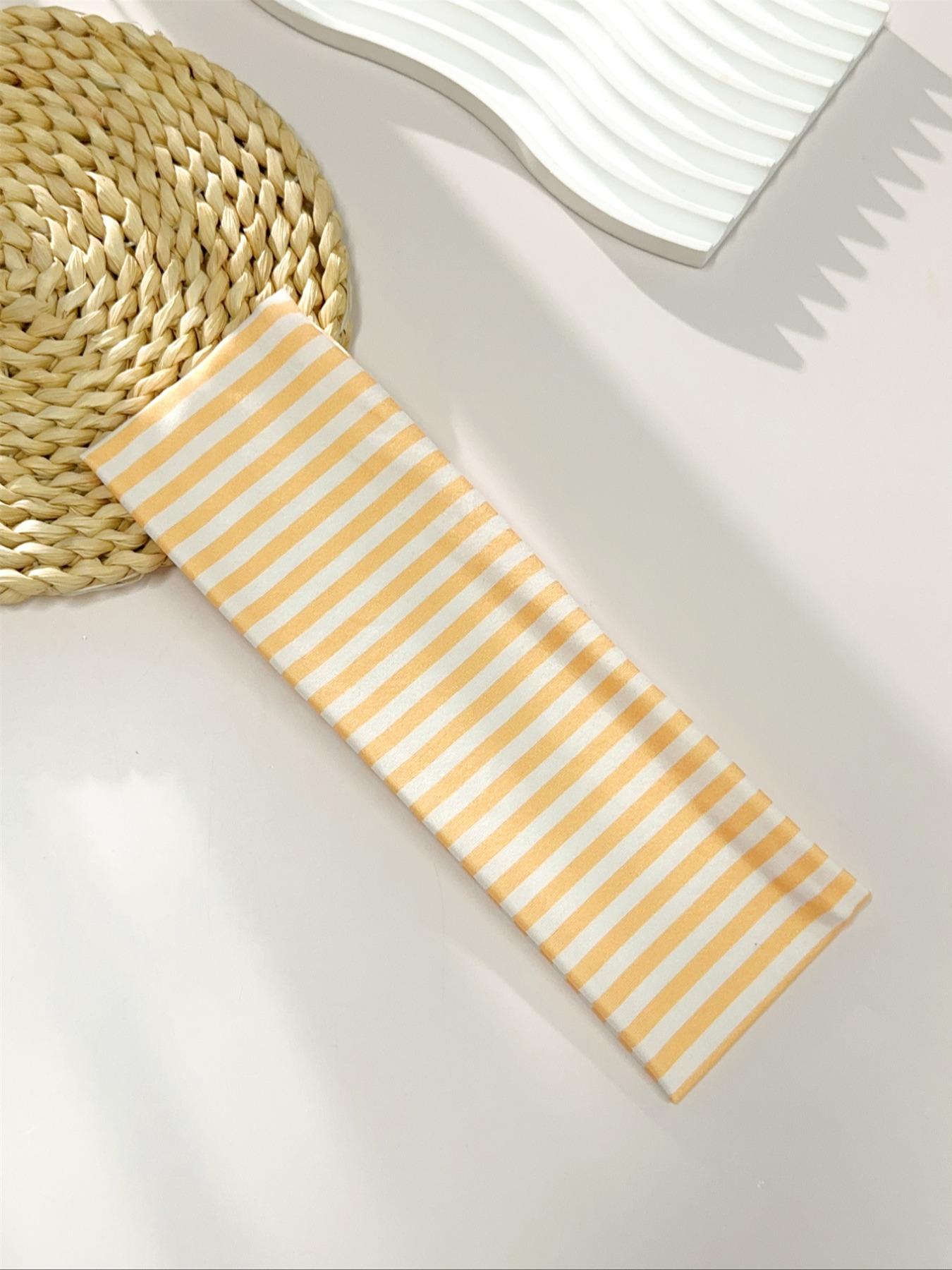 Women's Elegant Sweet Striped Printed Elastic Sports Headbands, Suitable for Daily Use, Yoga, Running, Sweat-Absorbing Hair Accessories, Workout Headband