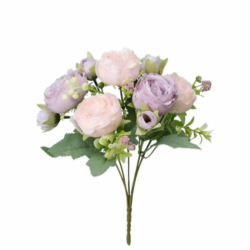 4pcs Realistic Two-Tone Pink Artificial Peony Bouquet, DIY Fake Flowers for Home Living Room Decor, Wedding Decor, Valentine's Day Gift, Long-Lasting Faux Flowers Perfect for Birthday Party, Garden, Bedroom, Dining Table, Window Sill & Bridal Bouquet