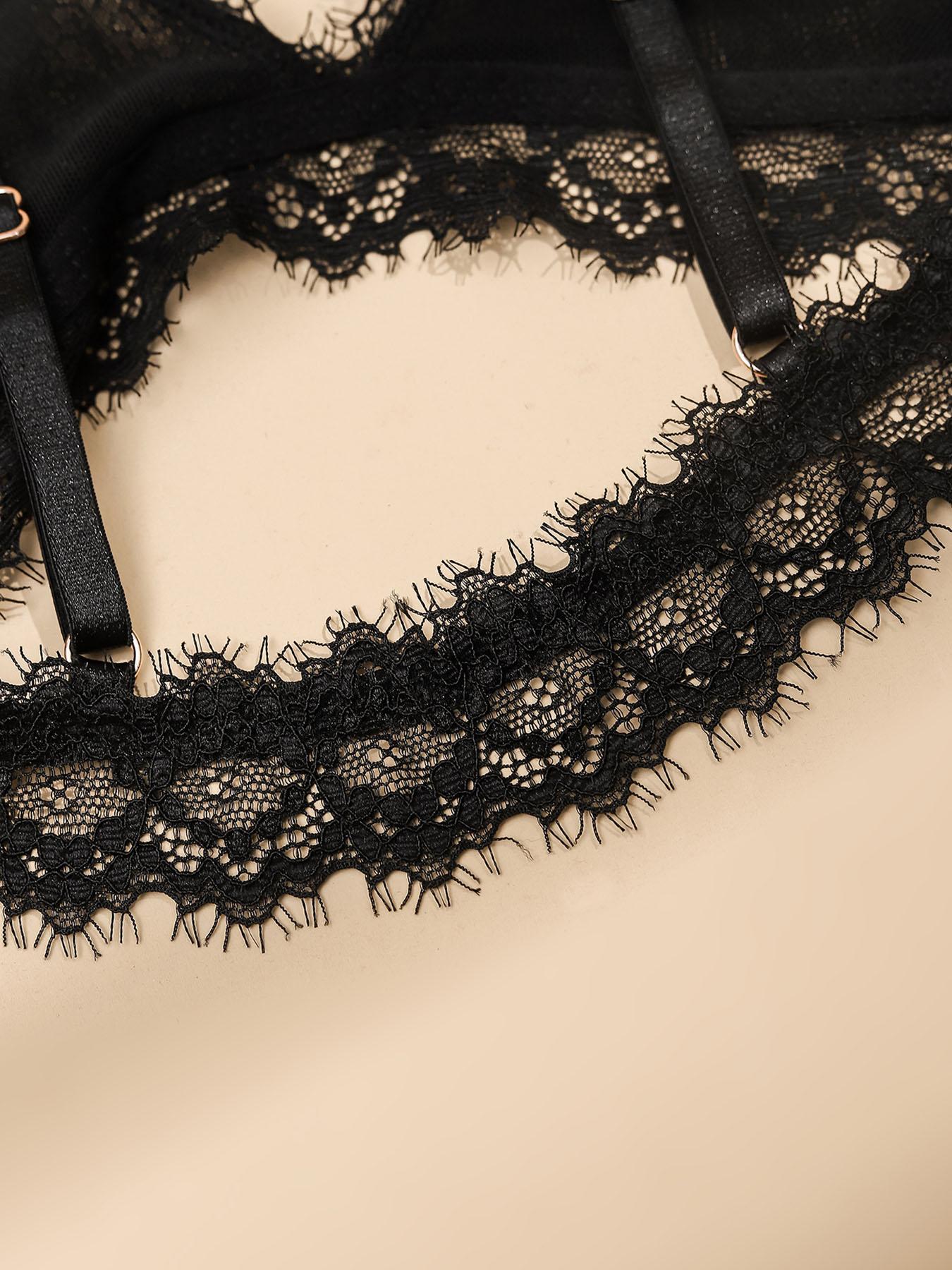 Minimalist Holiday Season Ultrathin Lightweight Bra Black Bridal lingerie Ladies Brassiere Floral Female Underwear For Small Breasts Eyelash Lace Bralette Bra Top Women Soft Seamless Bras Sexy Lingerie