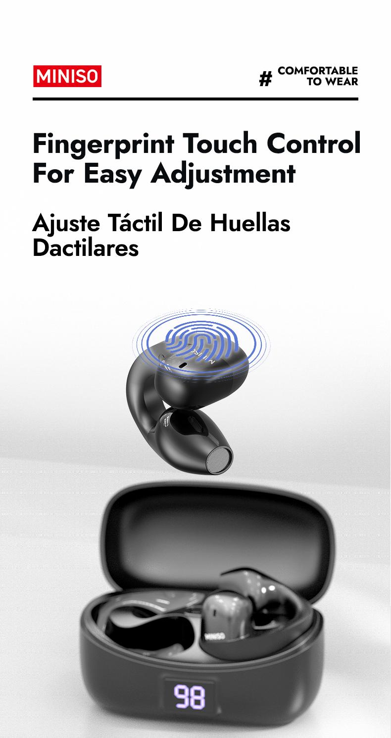 MINISO MS155 OWS Wireless Earphones Bluetooth 5.3 ENC Headphones HiFi Sound Long Playtime Earbuds Waterproof Open Ear Headsets Electronic Audio& Video