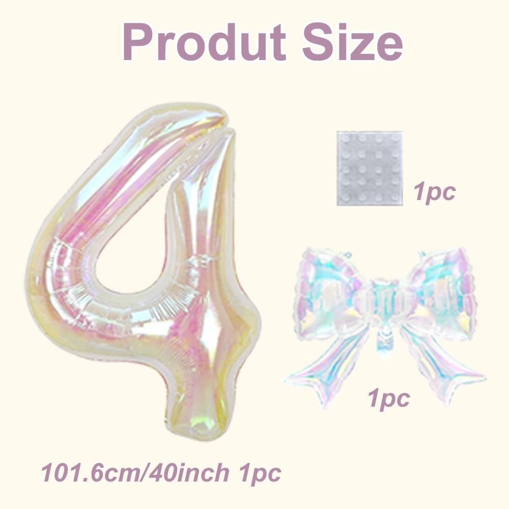 2pcs Large 40 Inch Transparent Rainbow Number Balloons, Party Decor for Graduation, Wedding, Baby Shower, Anniversary, Birthday