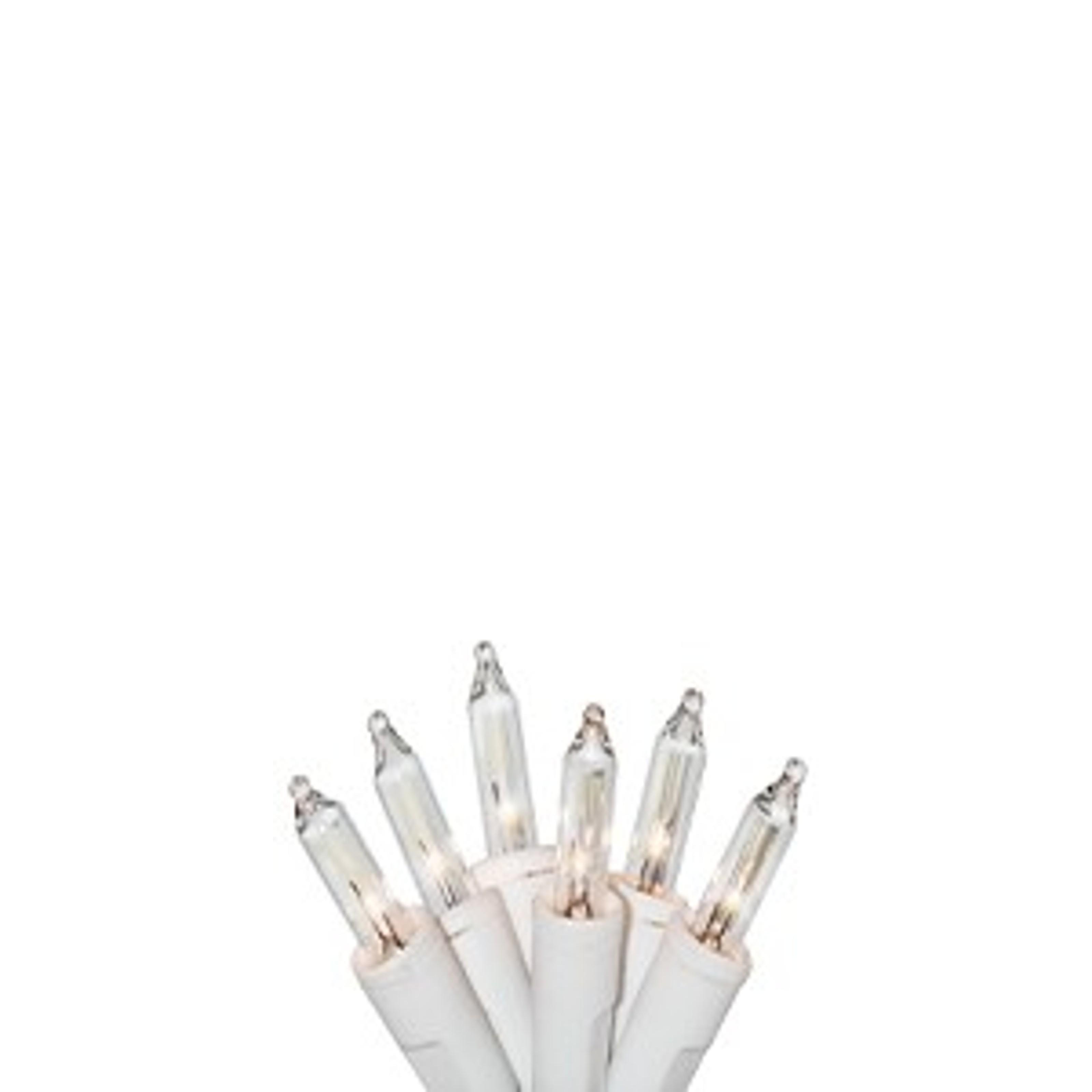 612 Vermont Clear 35 Count Christmas String Lights on White Wire Cord, UL Approved for Indoor Use Only, Total Length 7.5 Foot, Lighted Length 6.1 Foot