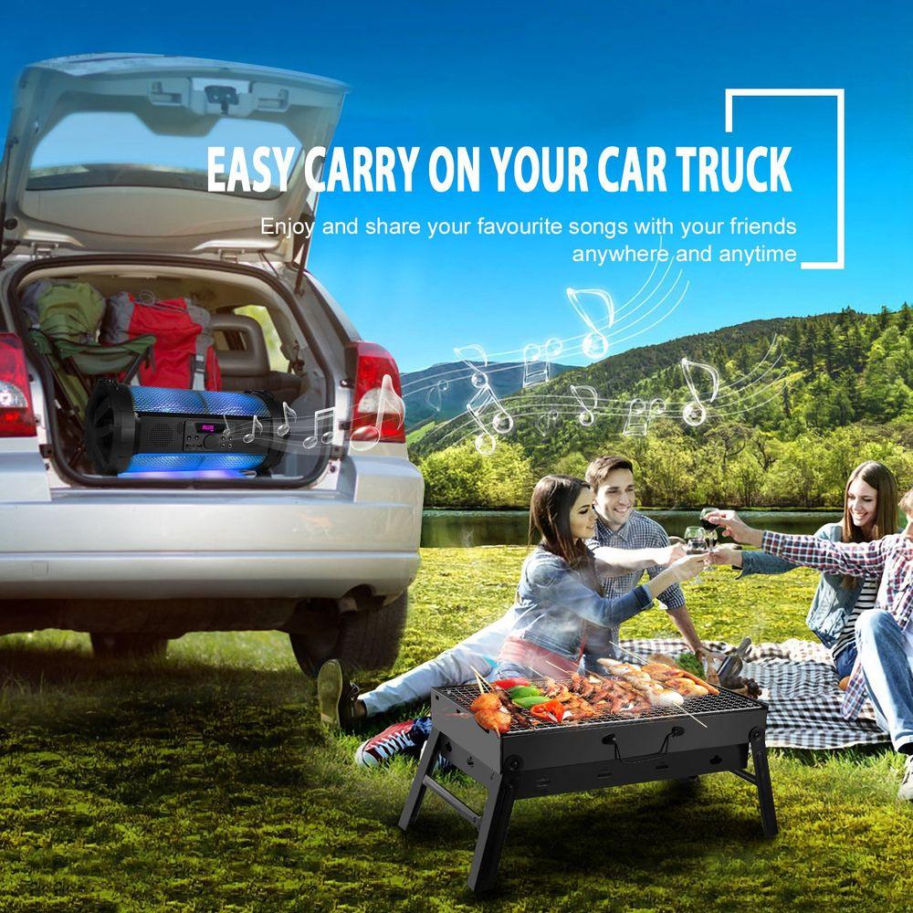 COZYVERSE Portable Charcoal Grill, Foldable BBQ Grill Kit Easy to Carry, Mini Tabletop Grill for Outdoor Camping, Patio and Picnic, 17”*3”*11” bbq tool grill box,Father’s Day Gift