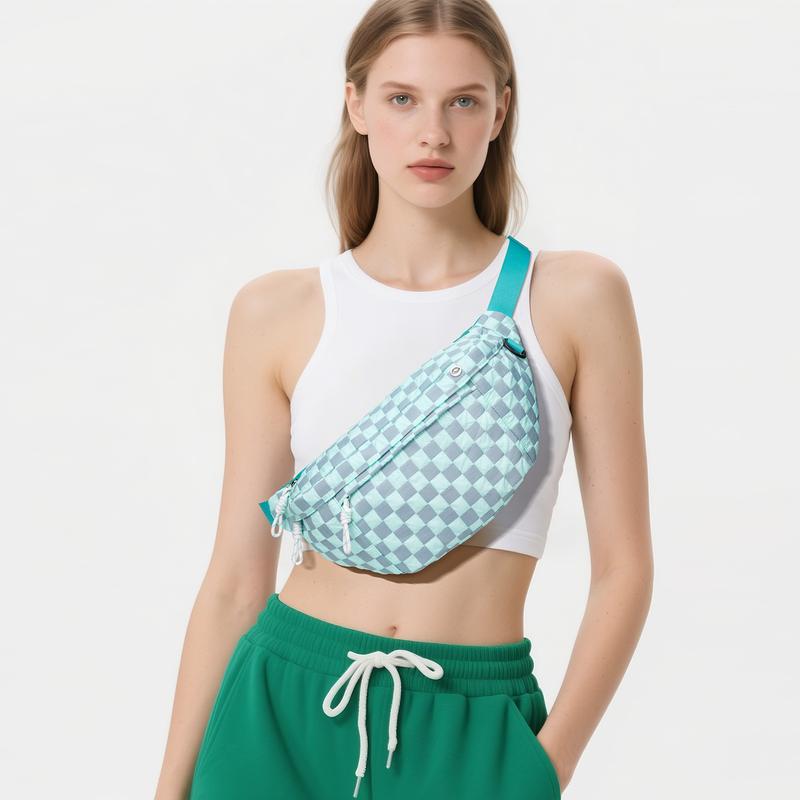 CN6089  Casual Versatile Large CapacityCrossbody Bag, Niche Design CheckerboardWaist Bag Phone Bag, Multi-functionalFashion Essential for Easy Travel andExpanded Storage  TikTokShopHolidayHaul