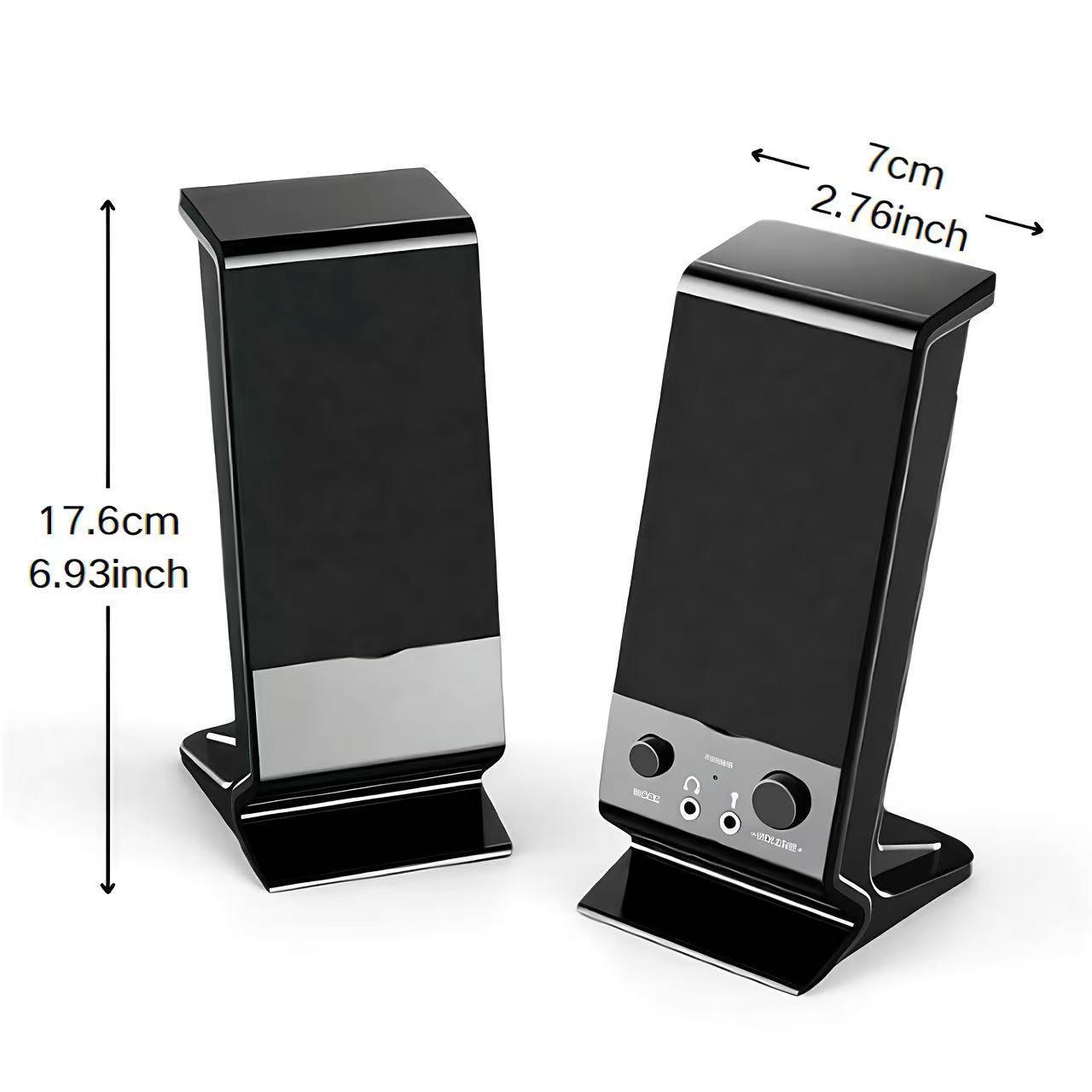 Computer wired Bluetooth desktop speaker, dual speakers, 360 ° surround sound, desktop speaker, high volume, suitable for office, gaming, watching movies, desktop audio, USB powered speaker