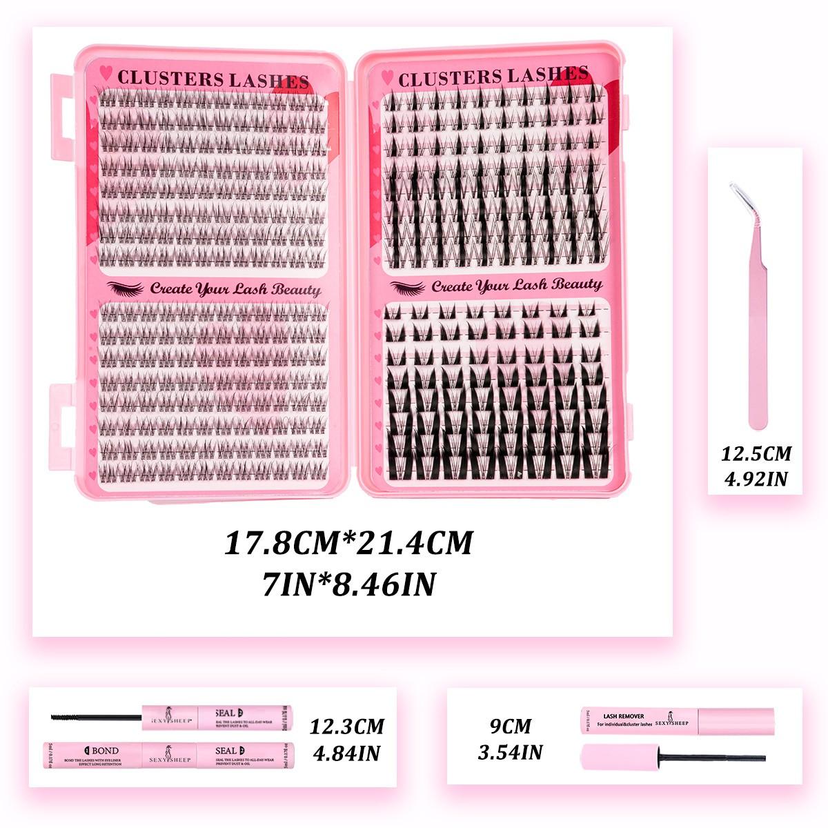 3 style Mixed Lashes Clusters Kit, 1344Pcs Manga&Bunny&Wispy Lash Clusters, C/D Curl Volume Lashes Clusters Kit, Mixed Lenghth, DIY False Eyelash Extensions Kit, Includes Bond&Seal &Remove&Eyelash Tweezers, Eyelash Extensions Set