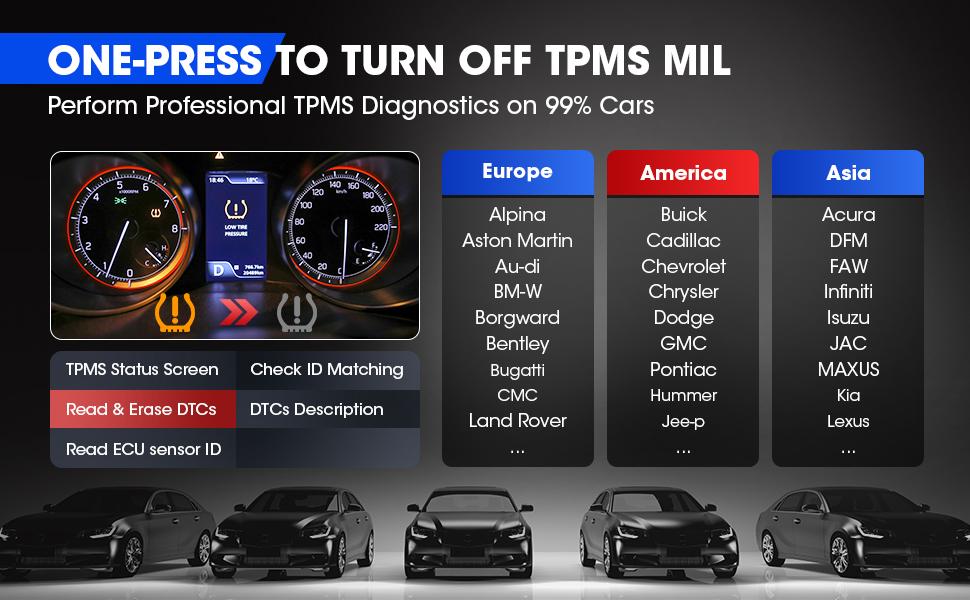 Autel MaxiTPMS TS508WiFi Kit with 8PCS 315+433MHz Sensors Universal Programming, Relearn, Activation Tool, Copy by OBD, Tire Monitoring System, Free Update Upgrade of TS508K, TS408, TS501, TS601,