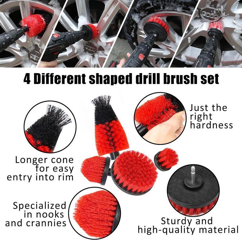 Professional Car Detailing Kit, Multifunctional CarCleaning Kit with a Variety of High Quality Soft-bristle Detailing Brush Set for Cleaning All CarParts, Interior, Exterior, Wheels and Dashboard