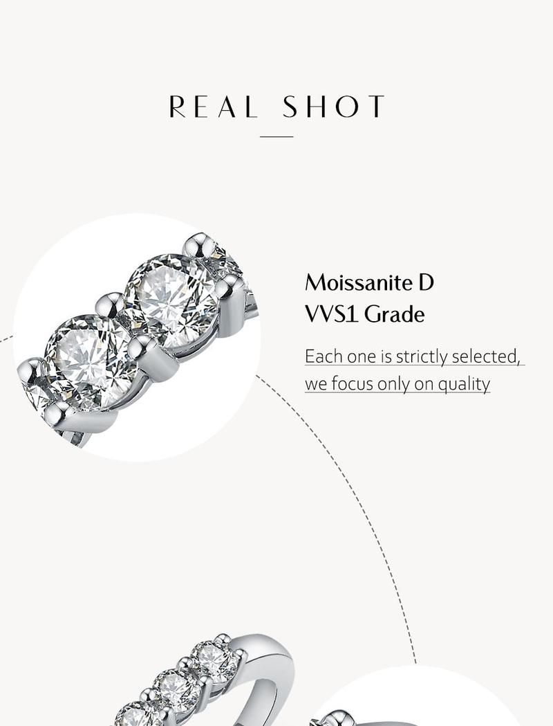 Fashion Design Laboratory Synthesized Synthetic Moissanite Ring Band for Women Daily Birthday Elegant Ring Eternity Lovely Wedding Band Jewelry Engagement Gift R264