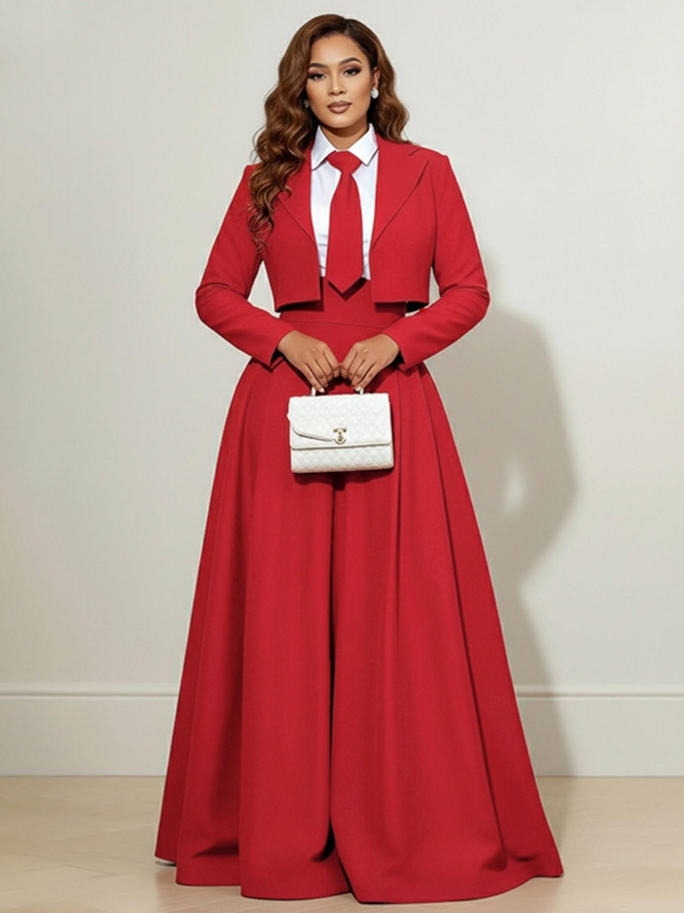 Women's Long Sleeve Slim Fit Solid Color Notched Collar Short Blazer Jacket, Stylish Formal Office Wear, Perfect for Business Casual（Only Jacket）