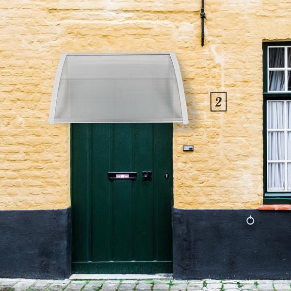 Window Awning Door Canopy Exterior, 40" x 32" Awnings for Doors Polycarbonate Cover Patio Door Awning Rain Snow Sunlight Protection Hollow Sheet