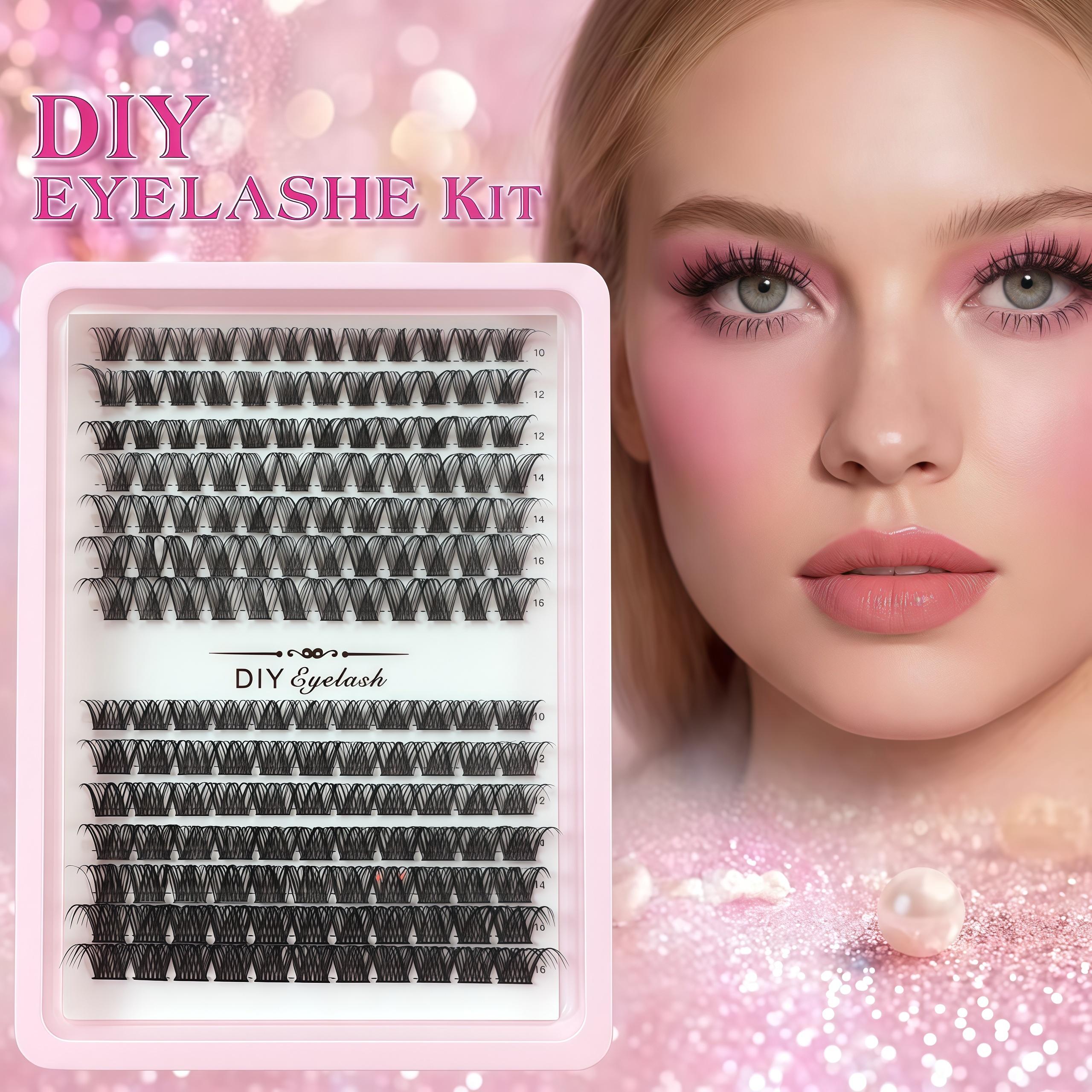 2026 New DIY False Eyelashes Book, Multi-Length Mixed Set, 14 Rows Large Capacity, Dense Segmented Self-Application Single Cluster Lashes