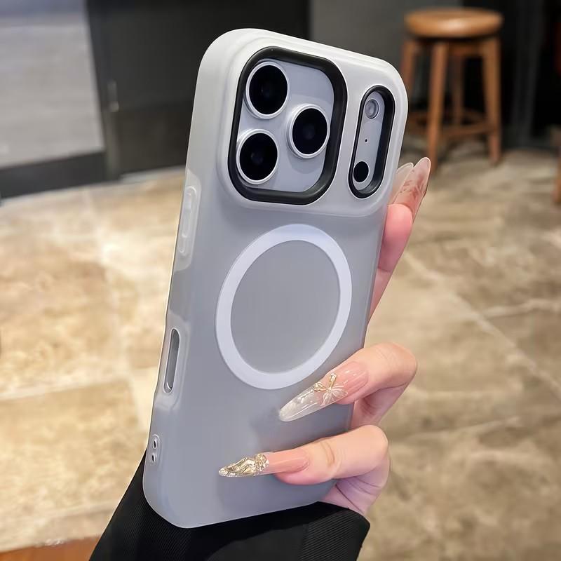 Phone Case - Luxury Candy-Colored 2-In-1 Magnetic Phone Case Compatible for Iphone 17 Pro Max, Air 16, 15, 14, 13, 12 Pro Max Plus Protective Cover, Frosted Soft Shell with Magnetic Wireless Charging, Shockproof Back Cover for 17 Pro Max