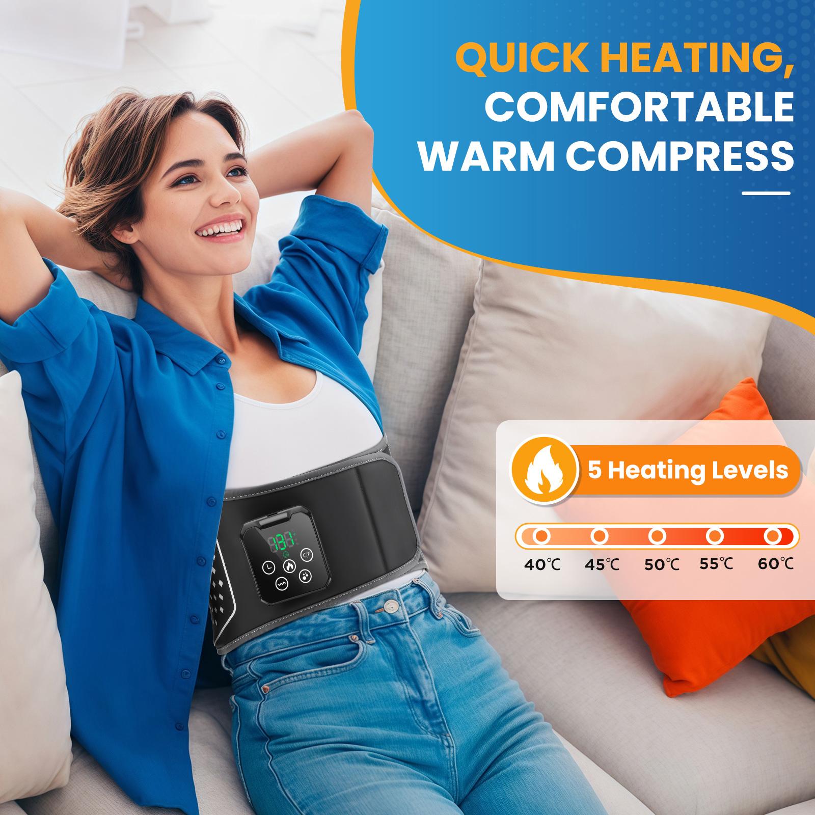 Airbags Compression Waist Back Massager, Heated Vibration Lumbar-Back Support Belt, Cordless Lower Back Relax, Combined Massagers, Chrismas Gift for Men & Women