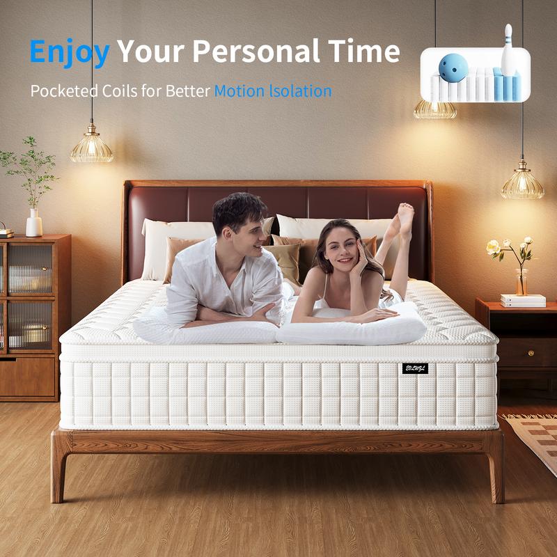 【MYDao】8/10/12 Inch Twin, Full, Queen, King Mattress Memory Foam And Spring, Hybrid MattressMedium Firmness, Lumbar Support, For Home Rooms Hotels, Boxed Halloween ChristmasGift Furniture Ergonomic mattress queen size mattress