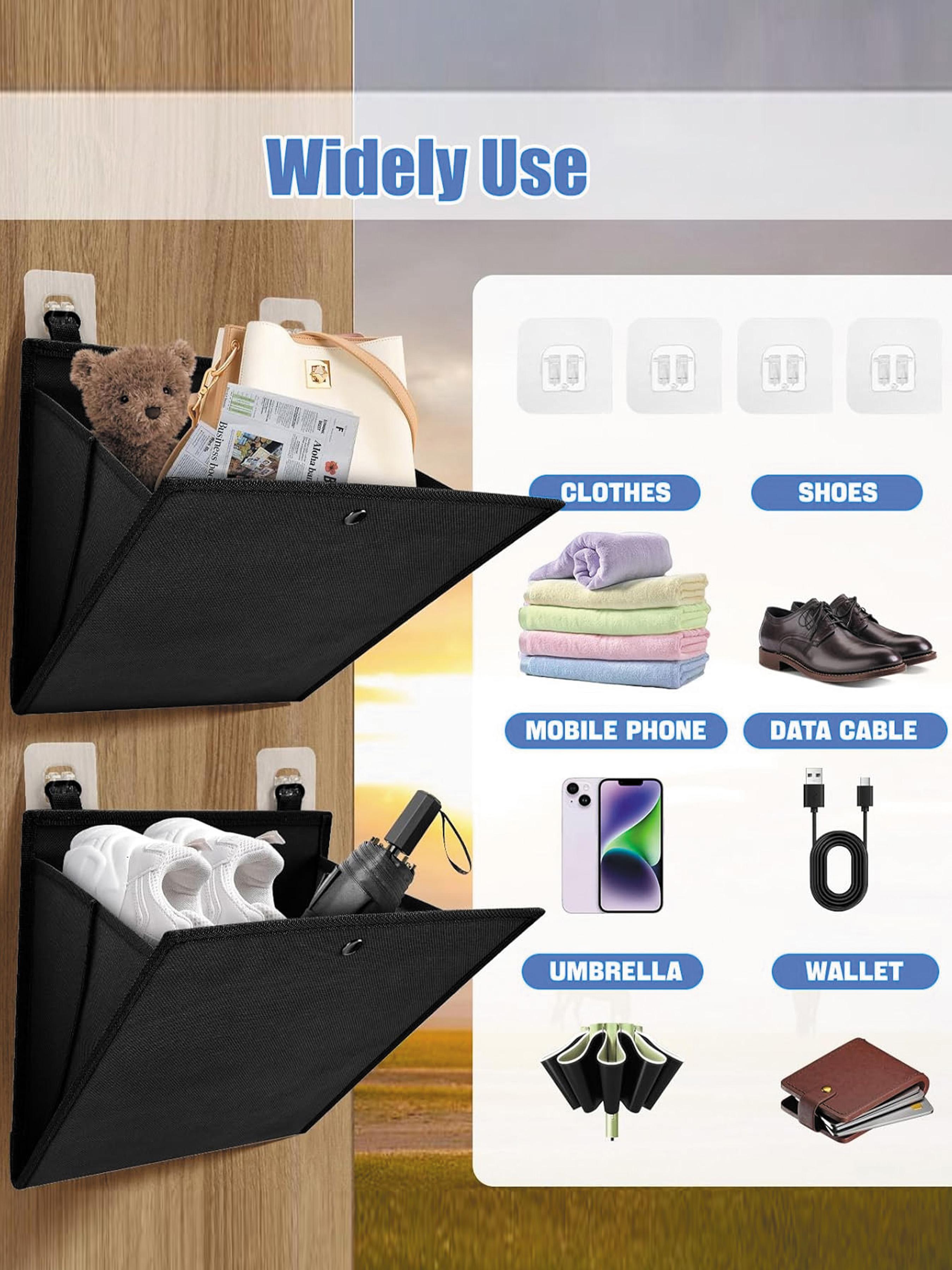 Space-Saving Wall-Mounted Shoe Rack Set, RV & Home Use, Self-Adhesive Hanging Storage Bag with Deep Pockets, Fits 1 Pair Per Pocket, Room Organization Products