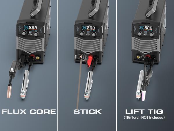 Sunstac SS-140M 110V Gasless MIG Welder 140Amp | Synergic Control & IGBT Inverter Tech | 3-in-1 Flux Core/Lift TIG/Stick Portable Welding Machine