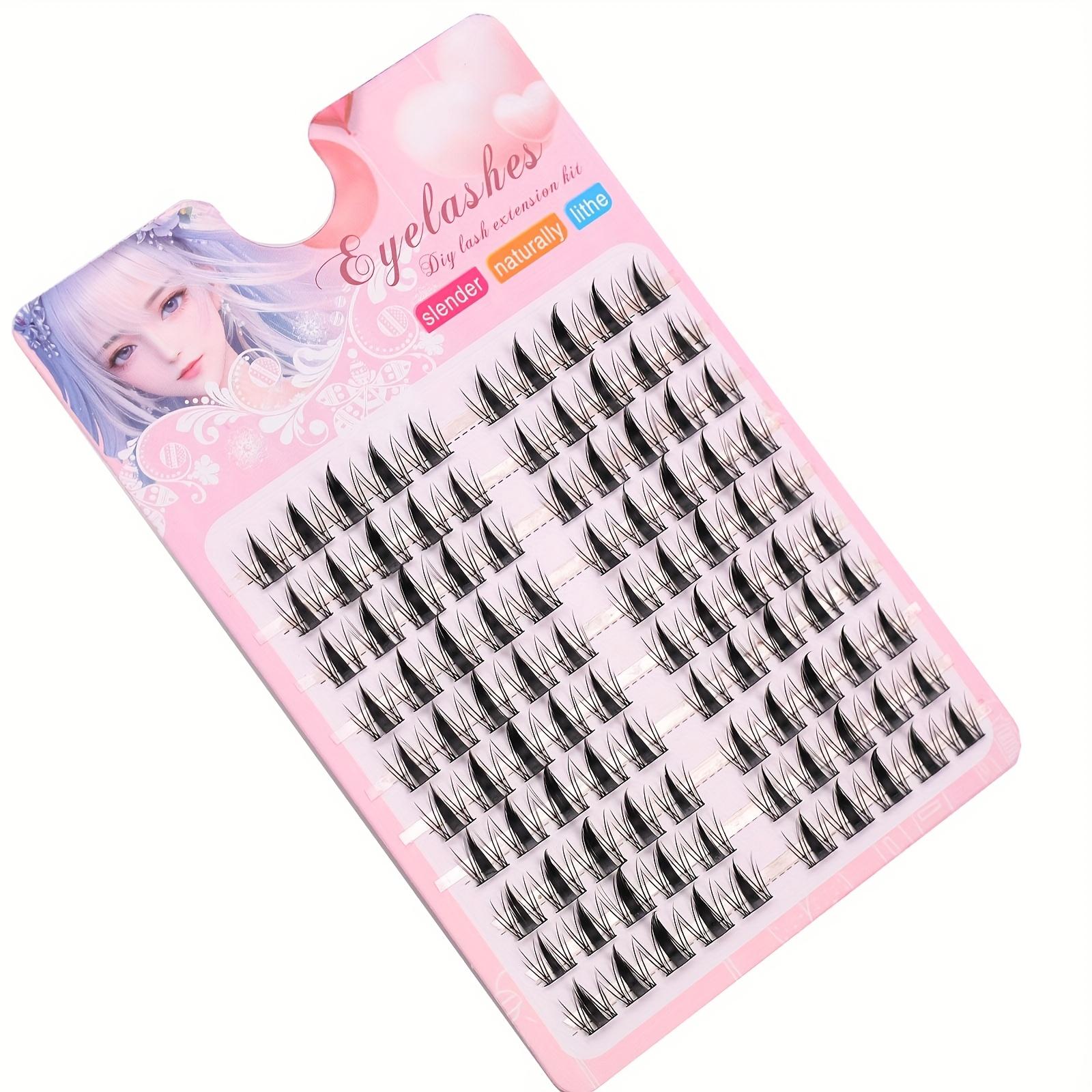 10 Rows Exquisite Black Anime Eyelash Kit - False Eyelashes with Adhesive and Sealer, Curler and Smear, Natural, Dynamic, Curling Design, Reusable for Beginners, DIY Length 10-13mm