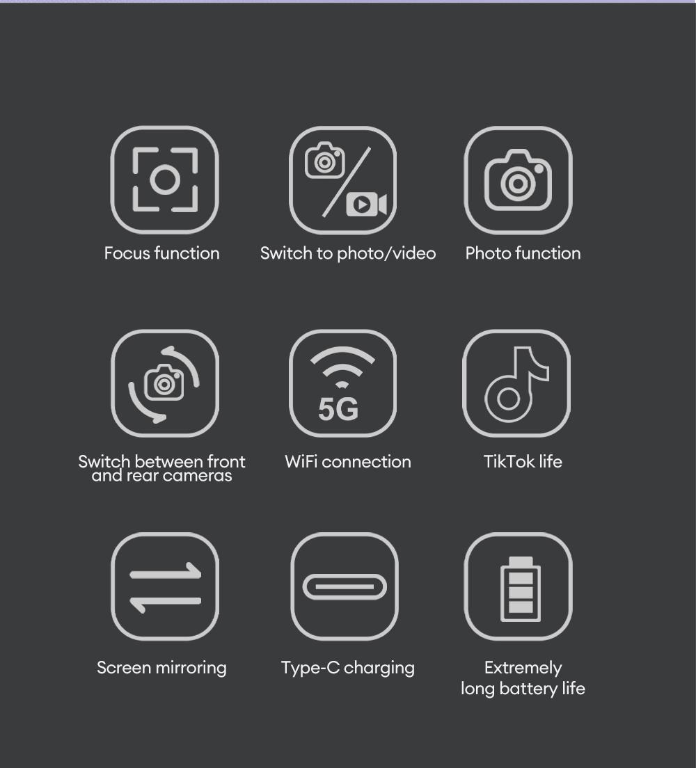 MGALL T20 Magnetic Wireless Self Display, Perfect for Content Creation, Selfies, Videos, Live Broadcasts, Adjustable Screen Ratio, Compatible with iOS, Android & HarmonyOS Mobile Phones