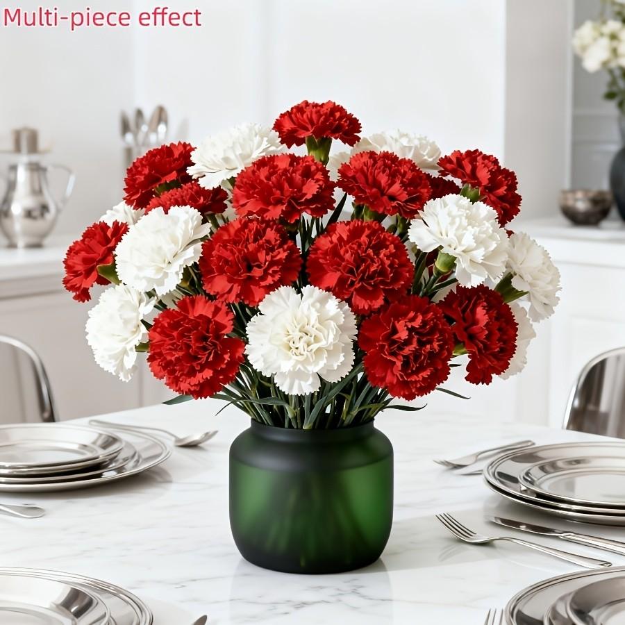 10pcs Artificial Carnations, Plastic & Realistic, for Weddings, Valentine’s, Mother’s Day, Seasonal Decor, Event Planners, Home Stylists