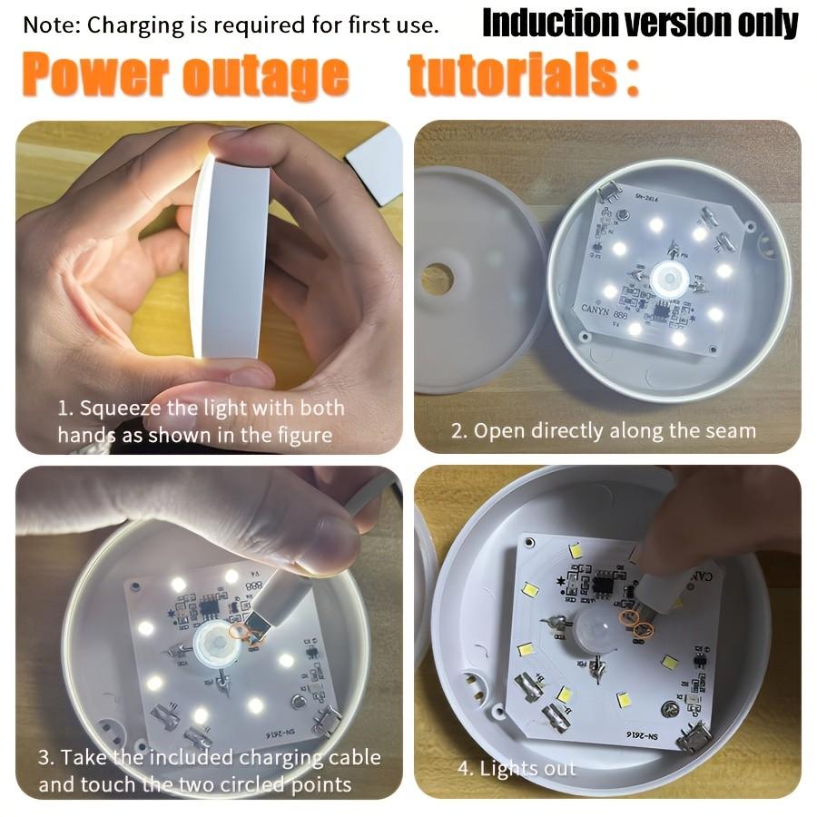 Small sensor LED light for student dormitories, (white light/warm light) wireless installation, USB rechargeable light, human body sensor automatic switch (night mode), LED light source, suitable for beds, corridors, kitchens, living rooms, bedrooms,