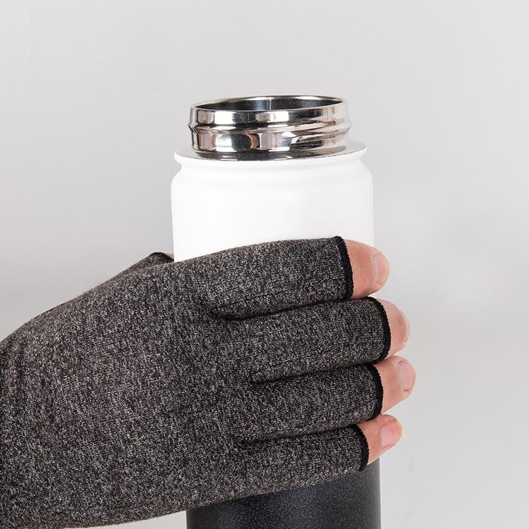 Breathable Half-Finger Compression Gloves, Solid Gray Protective Gear with Joint Support for Flexibility in Cycling & Fitness, Anti-Injury Protective Gear, Performance, Stability, Workout Equipment, Sports, Lightweight, Finger Protection Protective Gear