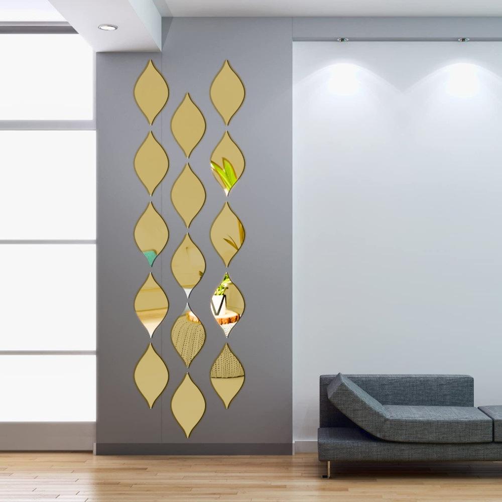 6pcs/12pcs/24pcs Acrylic Mirror Wall Stickers， Water Drop Mirror Stickers，Removable 3D Acrylic Wall Art， Suitable for Modern Home Decoration