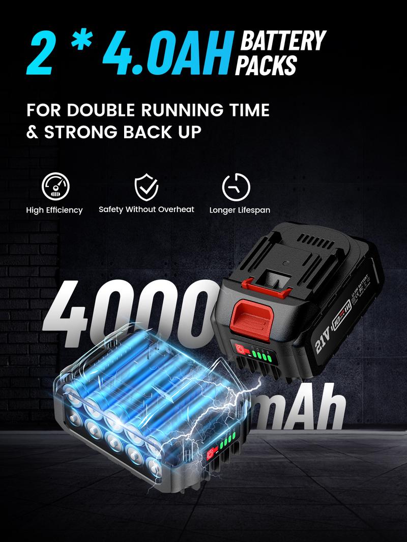 Seesii 1000Nm(738ft-lbs) Cordless Impact Wrench,1/2" High Torque Brushless Impact Wrench w/2x 4.0Ah Battery,Fast Charger, 1 Extension Bar, 5 Sockets & Storage Case, Pistola De Impacto, Electric Impact Wrench for Car Truck,WH760 Black Friday Deals