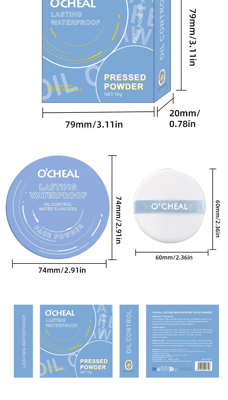 Matte Soft Focus Setting Powder & Pressed Powder, Water Resistant Natural Coverage Makeup, 3 Shades Easy Application for Daily Office Makeup, Soft Focus Finish