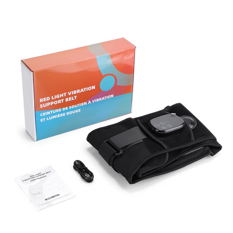 Red Lights Waist Back Massager, Elastic Back Support Belt,Vibration Heating Pad for Back 660nm 850nm LED, Improve Circulation, Christmas Gift For Men Women