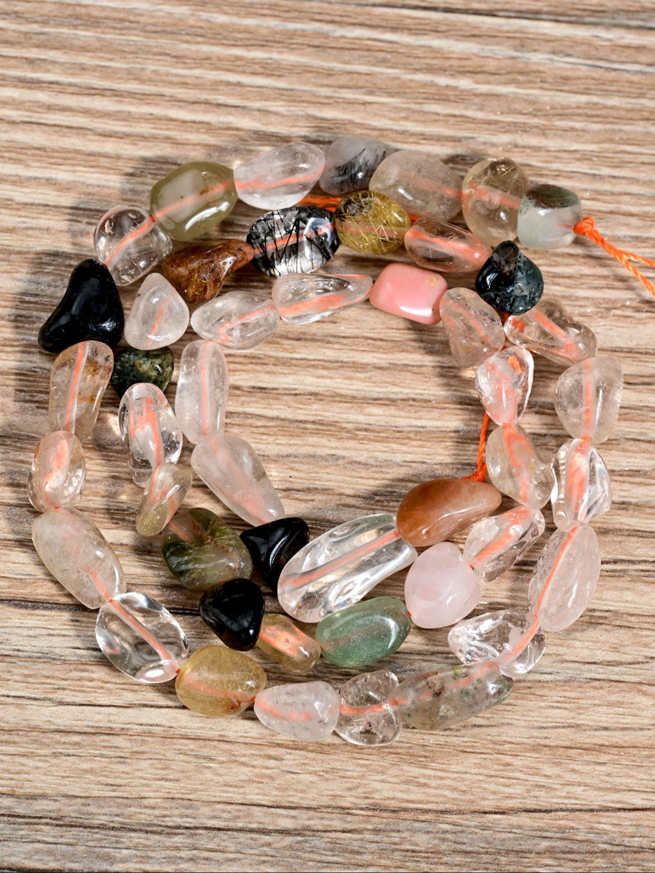 40 cm Natural Citrine Carnelian Amethyst Mixed Crystal Beads, Irregular Loose Beads for Jewelry Making, Handmade Bracelet Necklace Additions, 6x8mm Beads